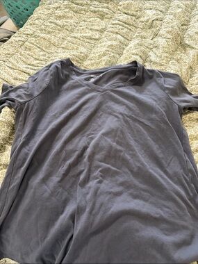 Terra & Sky Short Sleeve V-Neck Tee in Slate Blue
